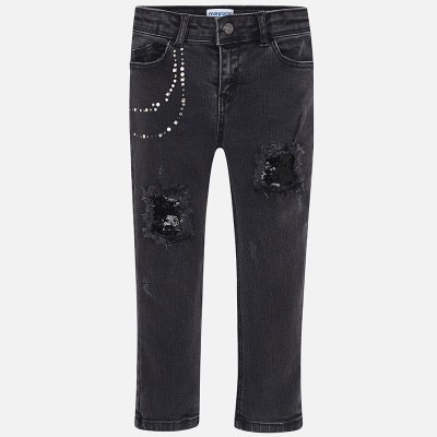 Spodnie długie jeans aplikacj | Art.04502 K53 Roz. 98