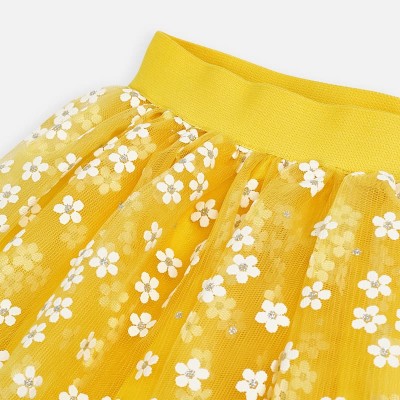 Spódnica tiul kwiaty glitter | Art.03901 K74 Roz. 110