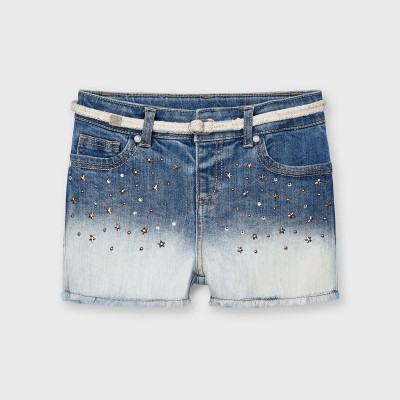 Krótkie spodnie jeans aplik. | Art.03210 K93 Roz. 128